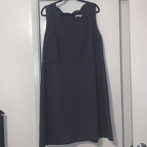 Loft Plus V Neck Scalloped neckline sheath dress